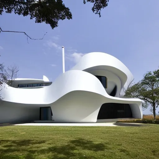 Image similar to house designed by zaha hadid