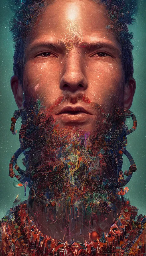 Prompt: portrait of a digital shaman, by filip hodas