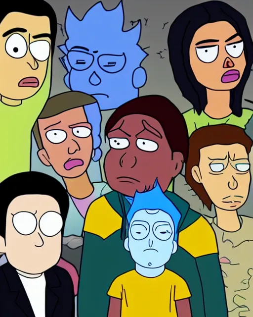 Image similar to portrait of michael jackson in the style of justin roiland. cinematic lighting. style of rick & morty. photographic, photography. by justin roiland