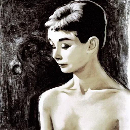 Image similar to audrey hepburn art by auguste rodin