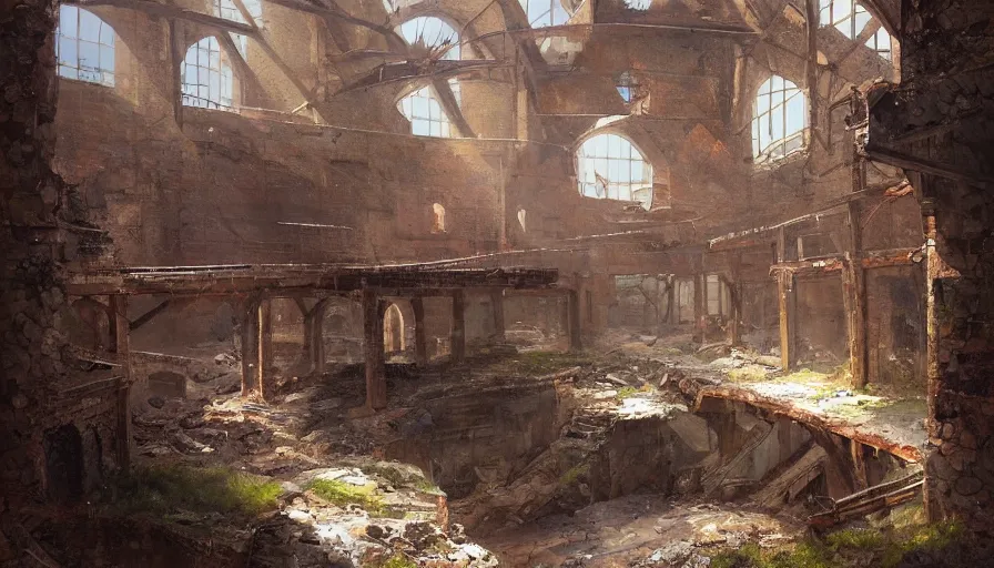 Image similar to a beautiful painting of of an old abandoned 1 9 th century mine with exposed beams, pickaxes and a helmet with a broken light, warm colors by greg rutkowski and kalin popov, trending on artstation, masterpiece,