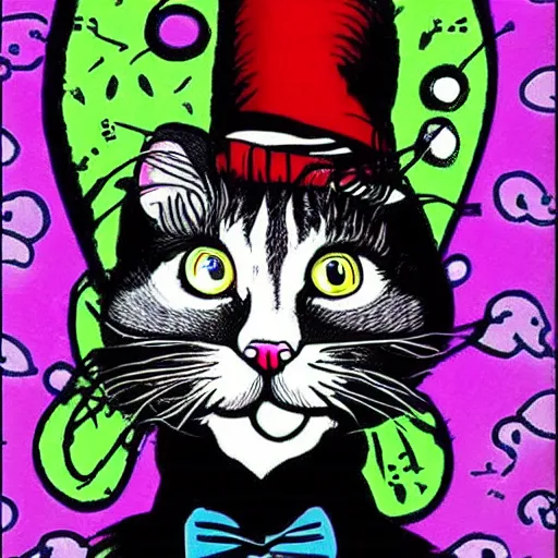 Image similar to cat in the hat on acid