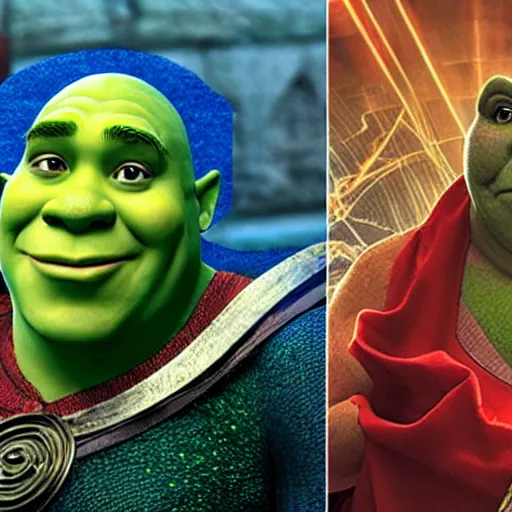 Prompt: Shrek as dr strange