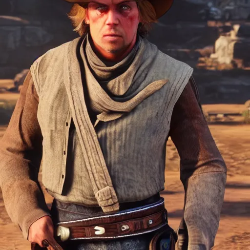 Prompt: Luke Skywalker as a cowboy in Red Dead Redemption 2