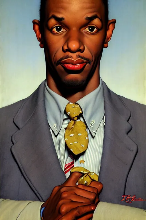 Image similar to tarik luqmaan trotter portrait by gil elvgren and norman rockwell and rob gonsalves and hajime sorayama, hyperrealistic, high detail, ultra detailed, highly detailed face, ruffled fabric