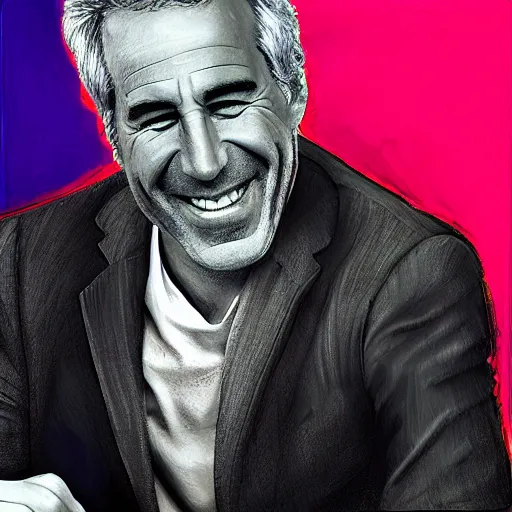 Prompt: Jeffery Epstein laughing with black book, in private jet background, colorful 16k hyper realistic digital art