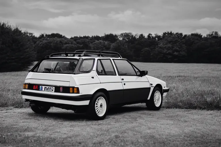 Image similar to 1985 Lancia Delta Integrale BMW M1 estate wagon, XF IQ4, 150MP, 50mm, F1.4, ISO 200, 1/160s, natural light, Adobe Photoshop, Adobe Lightroom, photolab, Affinity Photo, PhotoDirector 365