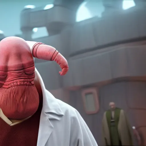 Image similar to Dr. Zoidberg as a Jedi Master, cinematic, photo realistic, 8k