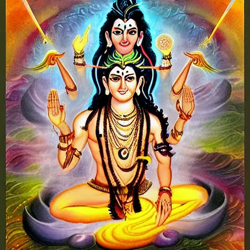 Image similar to lord shiva creating the multiverse, fantasy art