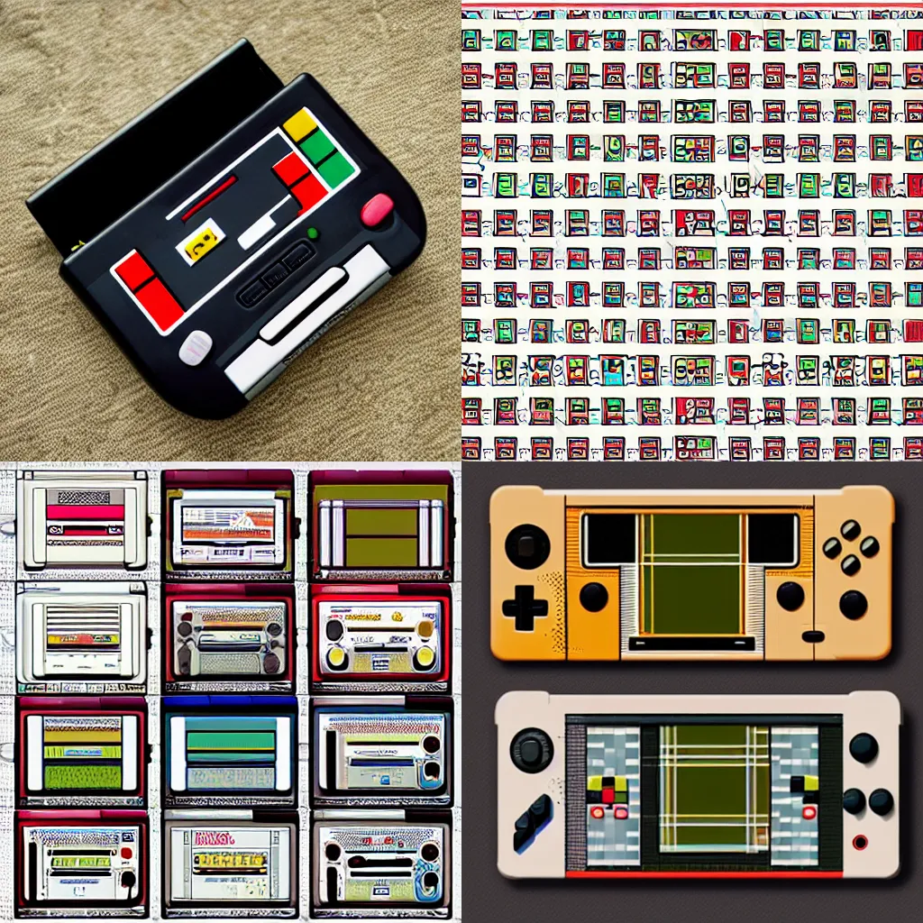 Prompt: pattern retro console game boy famicom