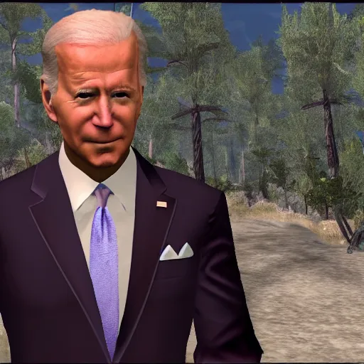 Image similar to screenshot of joe biden in morrowind