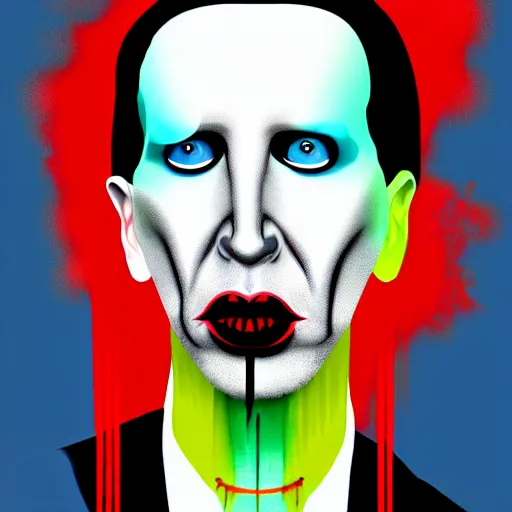 Image similar to graphic illustration, creative design, marilyn manson, biopunk, francis bacon, highly detailed, hunter s thompson, concept art