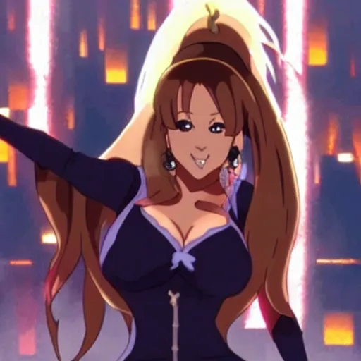 Image similar to mariah carey as an anime villain