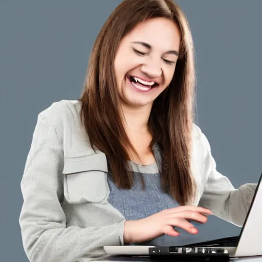 Image similar to person laughing burning a laptop, stock image