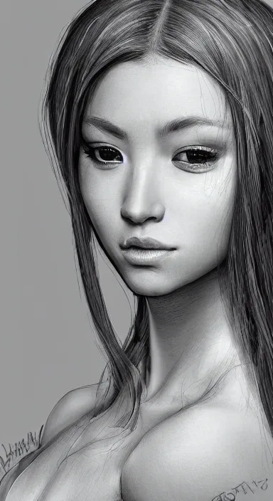 Image similar to highly detailed realistic portrait of a beautiful female character designs