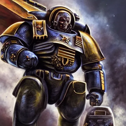 Image similar to Space Marine hyperrealistic