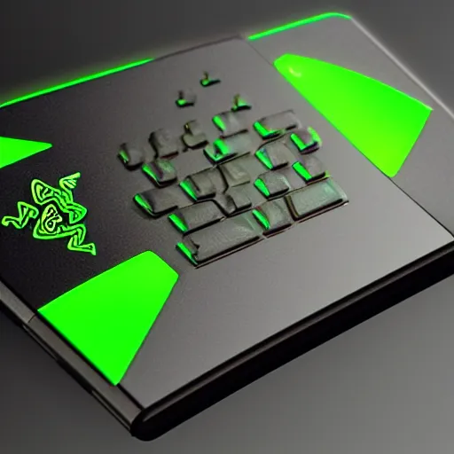 Image similar to razer credit card, rgb lighting, hd, artstation, digital art