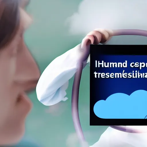 Image similar to a device used for consciousness transfer, human's consciousness is uploaded to the cloud, photo, advertisement,