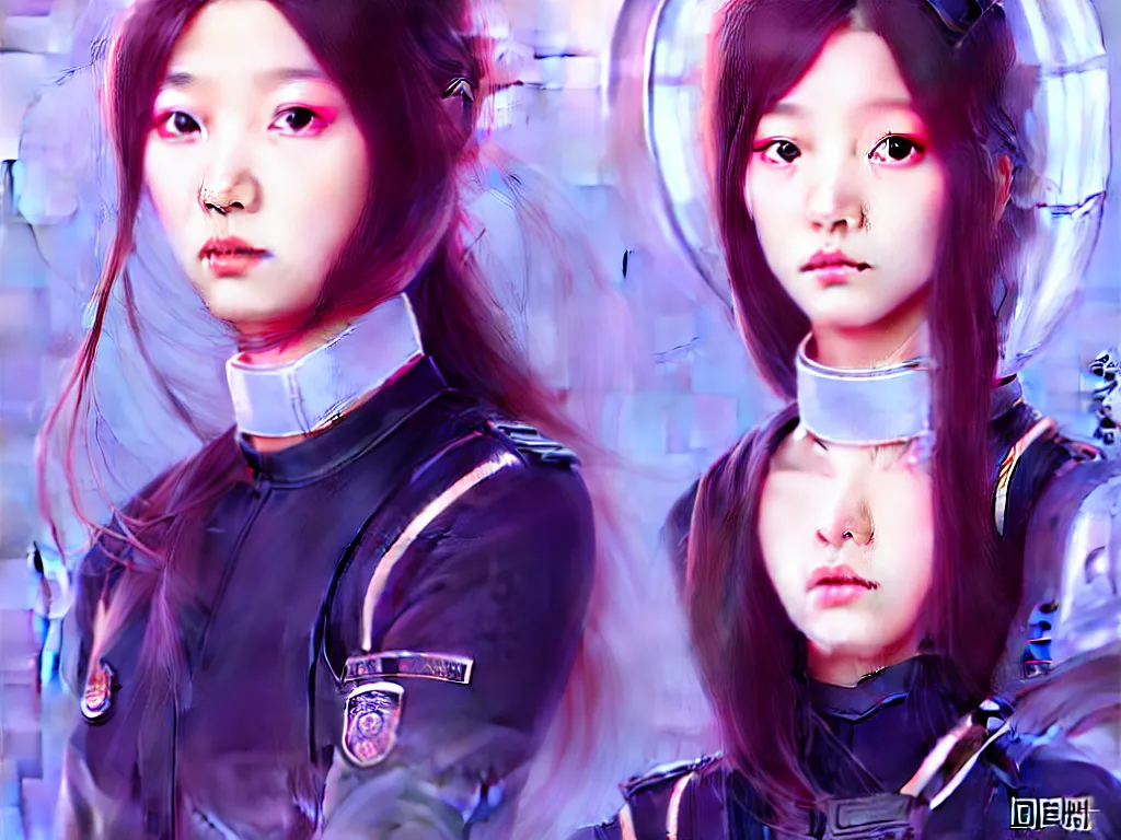 Image similar to portrait jisoo blackpink futuristic korea police uniform girl, at future neon light rooftop, ssci - fi and fantasy, intricate and very very beautiful and elegant, highly detailed, digital painting, artstation, concept art, smooth and sharp focus, illustration, art by tan zi and ayanamikodon and alphonse mucha and wlop