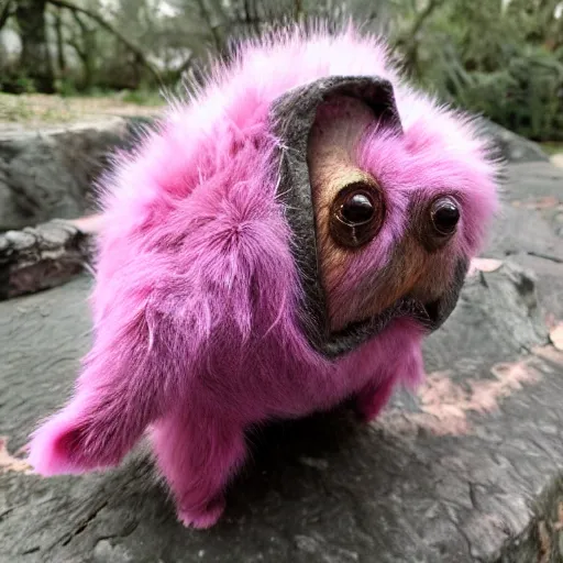 Image similar to A Tardigrade covered in pink fur