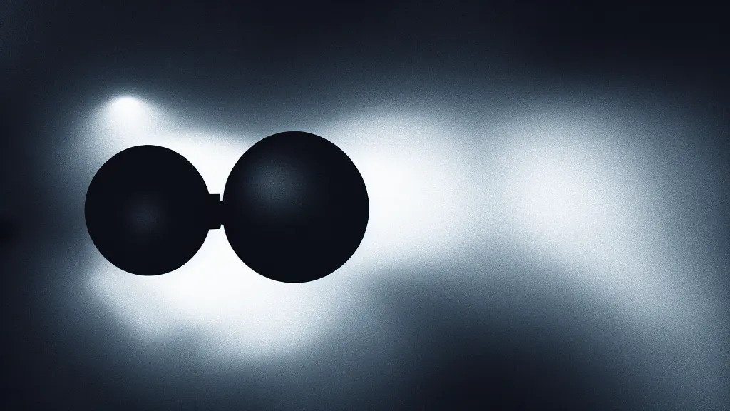 Image similar to space, black sphere in a luminous cage, fog, volumetric lighting, mystique, atmospheric, sharp focus, ultra detailed, noir art house, 4 k, cinematic, 3 5 mm