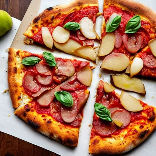 Image similar to pizza with pear slices