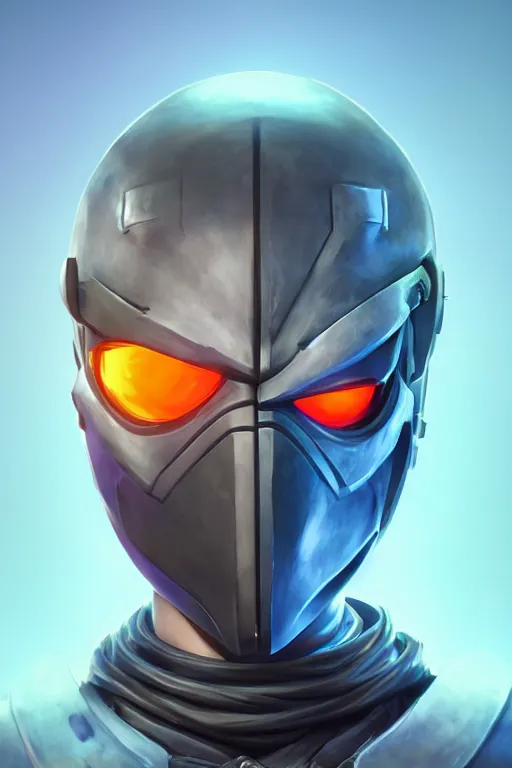 Image similar to epic mask helmet robot ninja portrait stylized as fornite style game design fanart by concept artist gervasio canda, behance hd by jesper ejsing, by rhads, makoto shinkai and lois van baarle, ilya kuvshinov, rossdraws global illumination radiating a glowing aura global illumination ray tracing hdr render in unreal engine 5