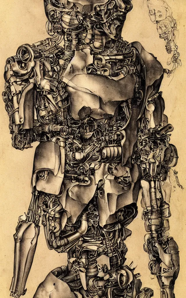 Prompt: a cyborg by albrecht durer