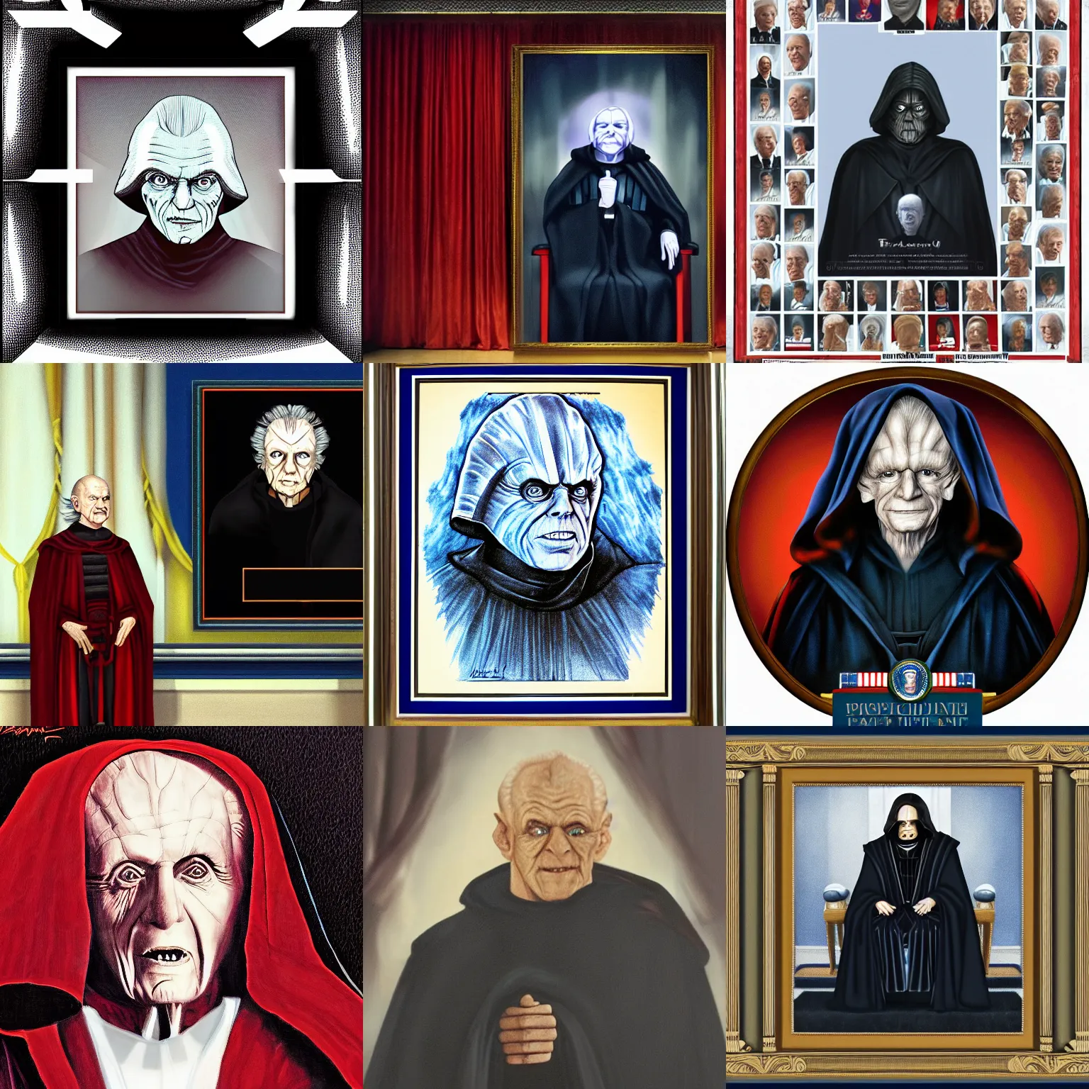 Prompt: emperor palpatine's presidential portrait