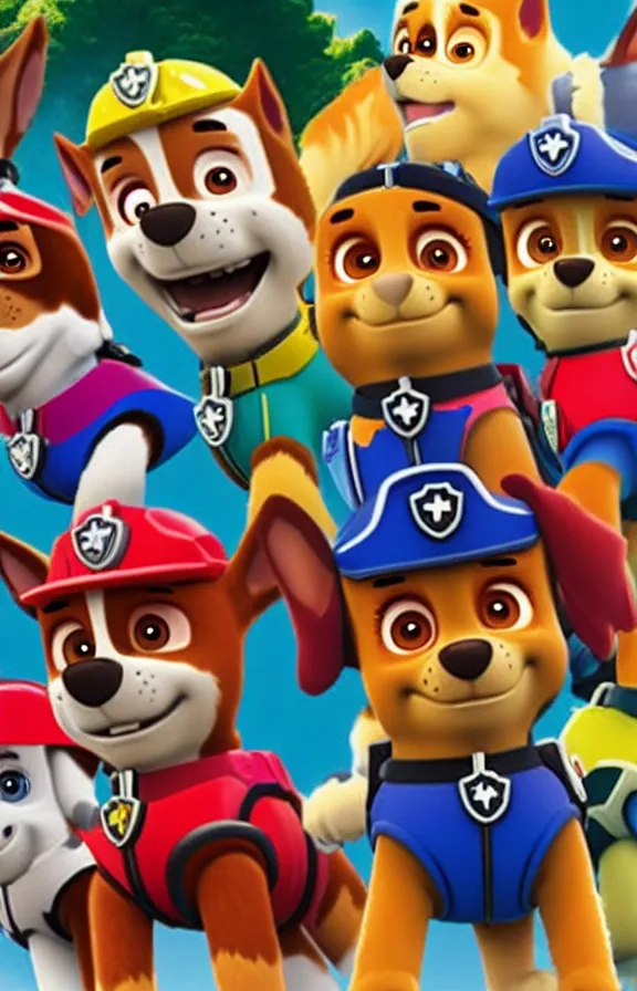 Prompt: Paw patrol live action movie