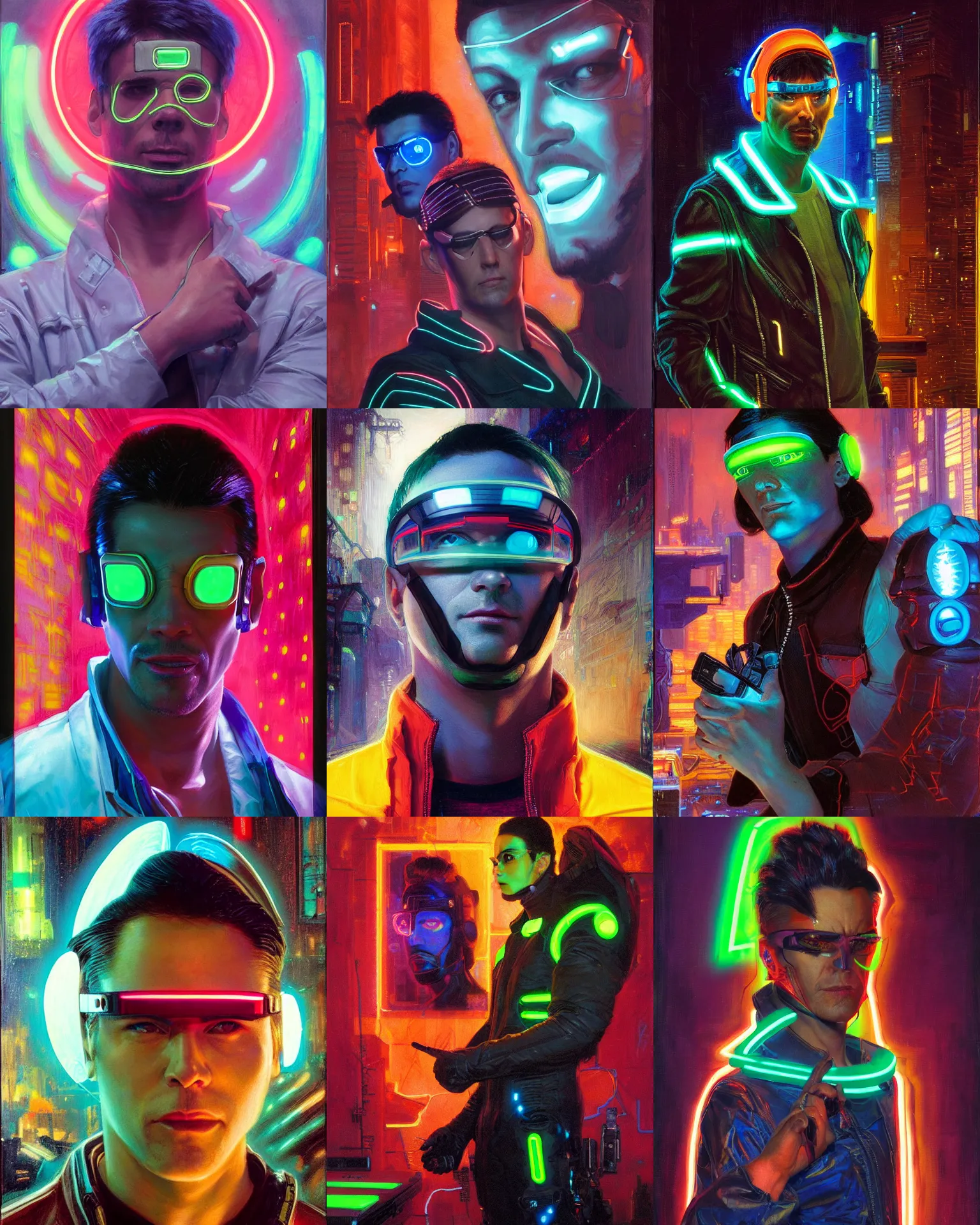 neon cyberpunk hacker with glowing geordi visor and | Stable Diffusion ...