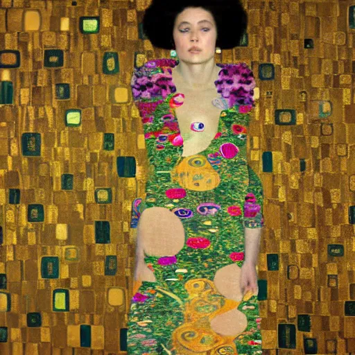 Image similar to HYPER REALISTIC VFX SIMULATION of a gustav klimt painting