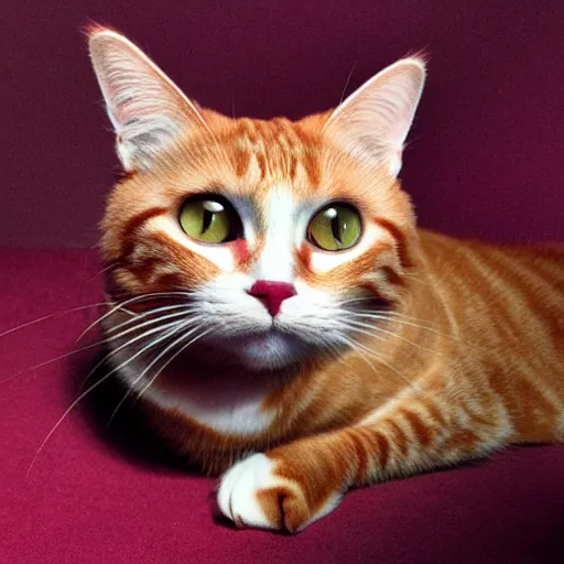 Image similar to red tabby cat with pink nose realistic