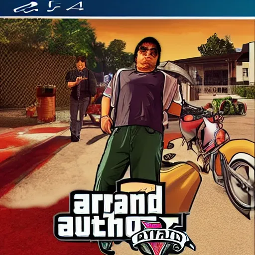 Image similar to Drachenlord, GTA V cover art