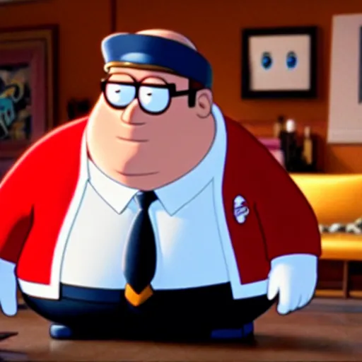 Prompt: Peter Griffin in a Pixar Movie, movie still