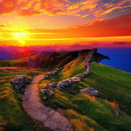 Image similar to beautiful sunset in middle-earth