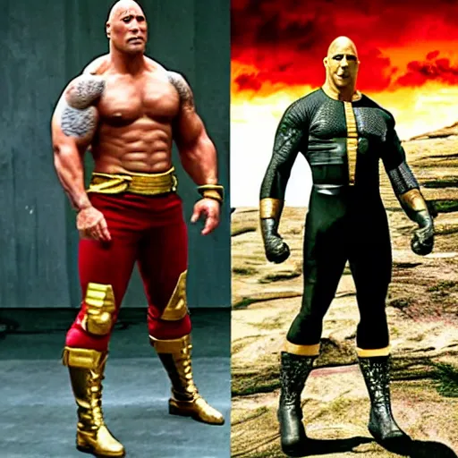 Image similar to dwayne the rock johnson cosplaying as saitama of one punch man