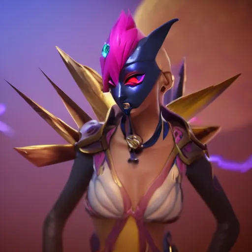 Image similar to still of pretty Xayah (Wild Rift) in KDA More music video. 3d render, octane render, game art, realistic, highly detailed, trending on artstation, 4k, trending on artstation, pixar, cgsociety, unreal engine 5, redshift render, trending on artstation, blender, behance, cg