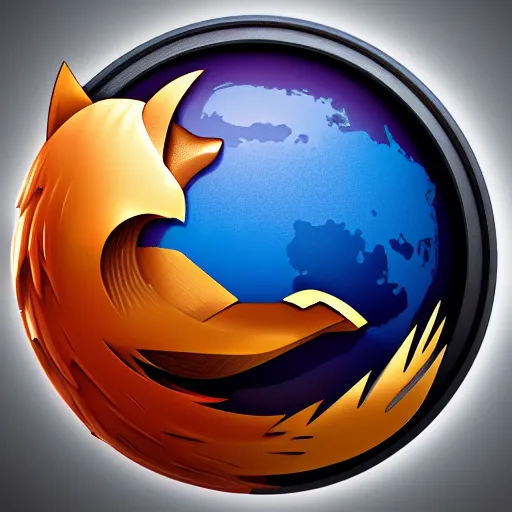 Prompt: steampunk cyberpunk Mozilla Firefox logo, octane render