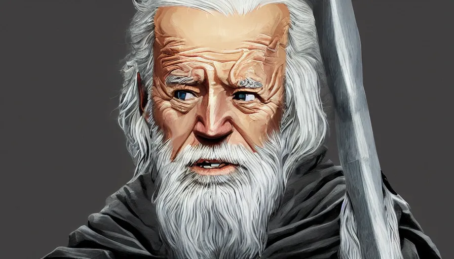 Image similar to Joe Biden is Gandalf, hyperdetailed, artstation, cgsociety, 8k