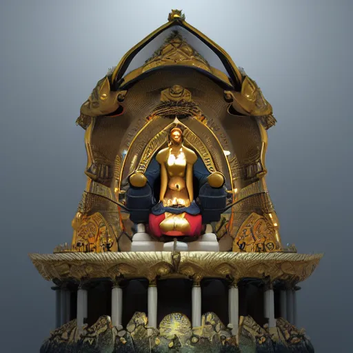 Prompt: big medium small god shrine, 3 d render, 4 k, trending on artstation, award winning photography
