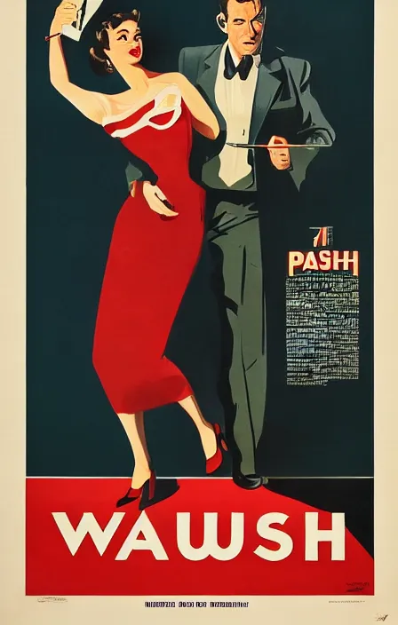 Prompt: vaush in 1 9 5 0 s pulp spy thriller movie poster, highly detailed, illustration, mgm studios, david klein, reynold brown