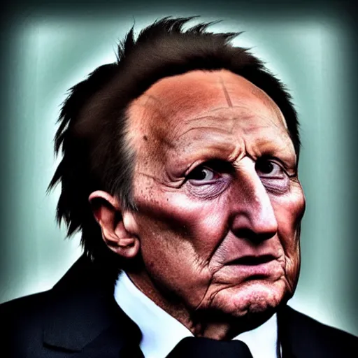 Image similar to neil warnock as the grim reaper in the style of banksy
