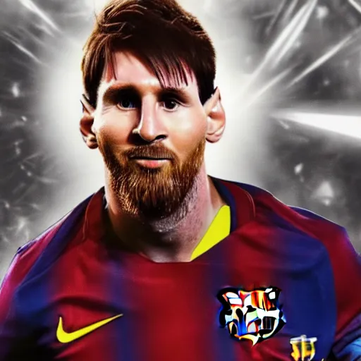 Image similar to Lionel Messi as an Avenger, Hyper realistic 8k