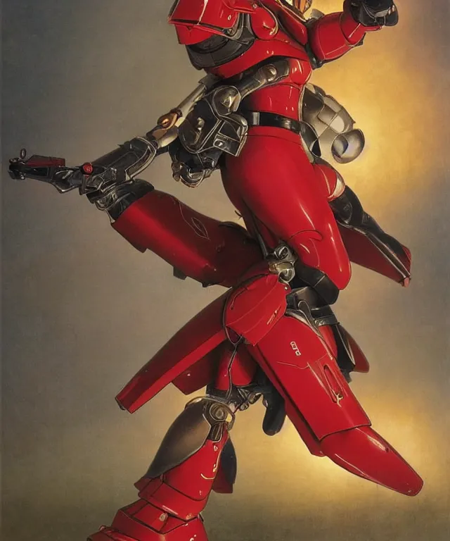 Prompt: a stunning dynamic pose full body of char aznable in uniform, intricate, 1 9 7 8, 8 k highly professionally detailed, hdr, cgsociety, dark fantasy, dynamic lighting, cinematic, pristine, smooth, cosplay, elegant, sharp focus, art by alphonse mucha and greg rutkowski, : 1 zaku, red comet, mobile suit, armor, : - 5