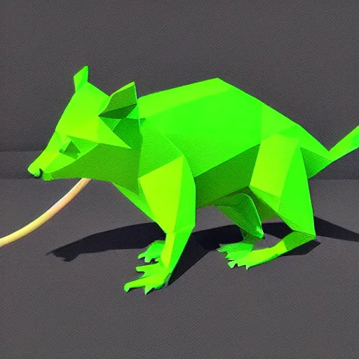 Prompt: low poly diagonally spinning rat