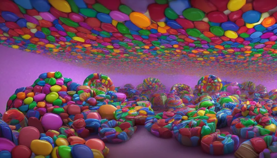 Image similar to room full of candies, light, hyperdetailed, artstation, cgsociety, 8 k