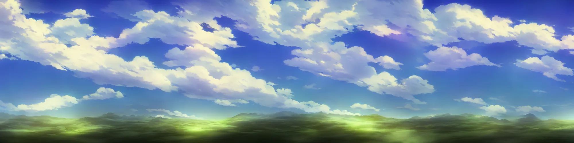 Image similar to wide view shot of the sky. matte painting, anime, studio ghibli. professional digital painting, artstation, concept art, smooth, beautiful, cinematic