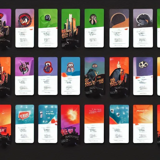 Prompt: Product mockup of physical trading cards by Spotify