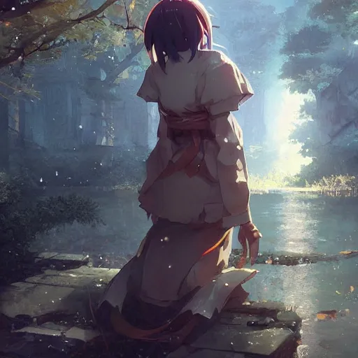 Image similar to anime kyoto animation key by greg rutkowski